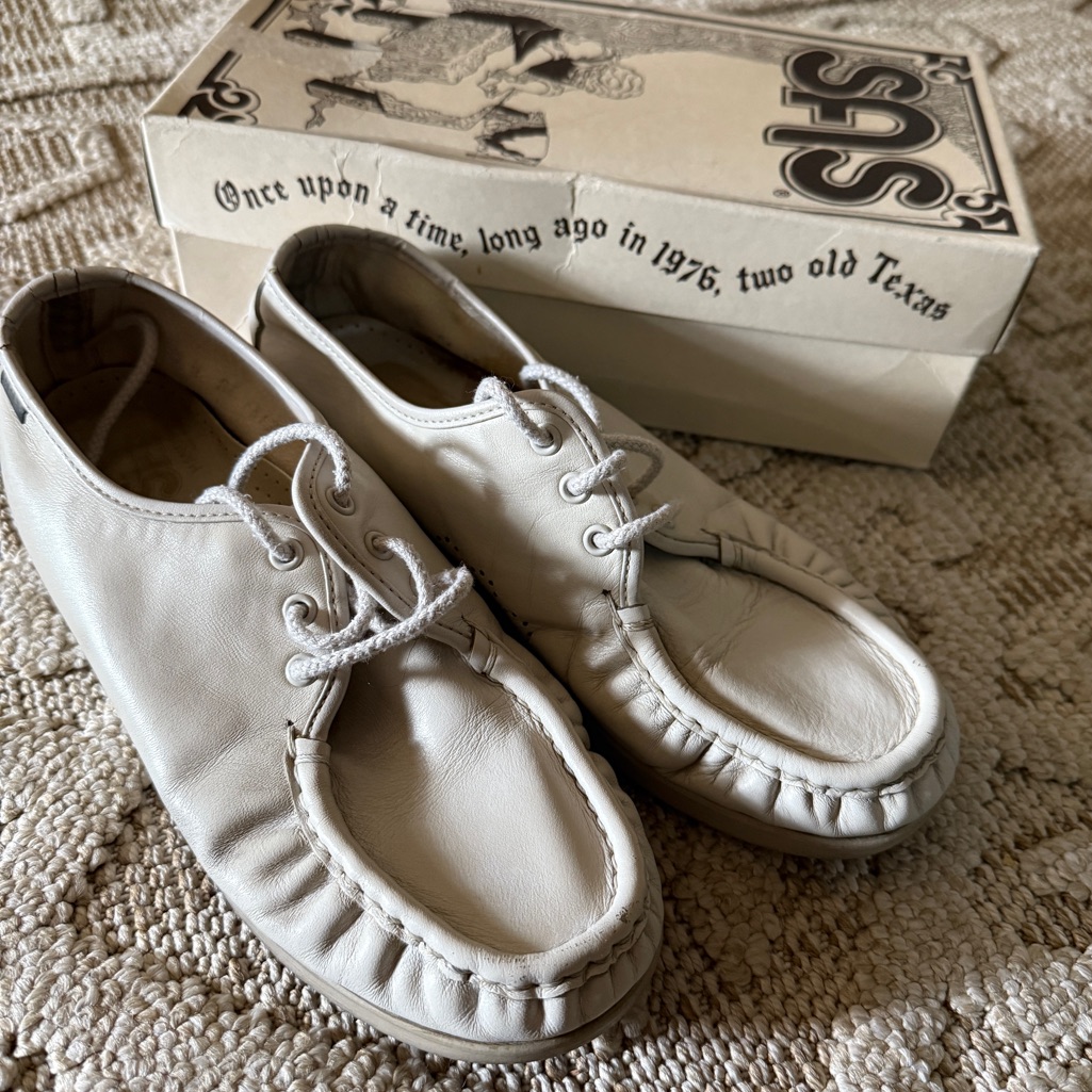 Sas Women's Beige Siesta Leather Boat Shoes Orthopedic Sz 9.5 Loafers